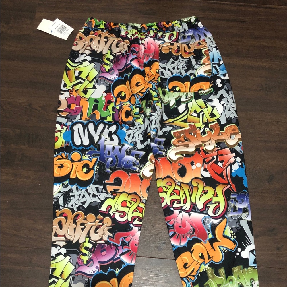 Fresh Prints Graffiti Art  Fleece Lined Sweatpant Joggers with Pockets Drill